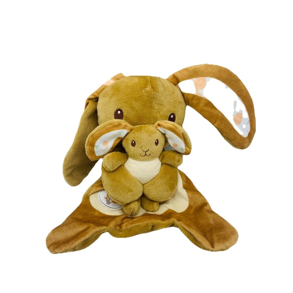 Guess How Much I Love You Bunny Rabbit w Baby Plush Flat Lovey Crinkle 2022 10”